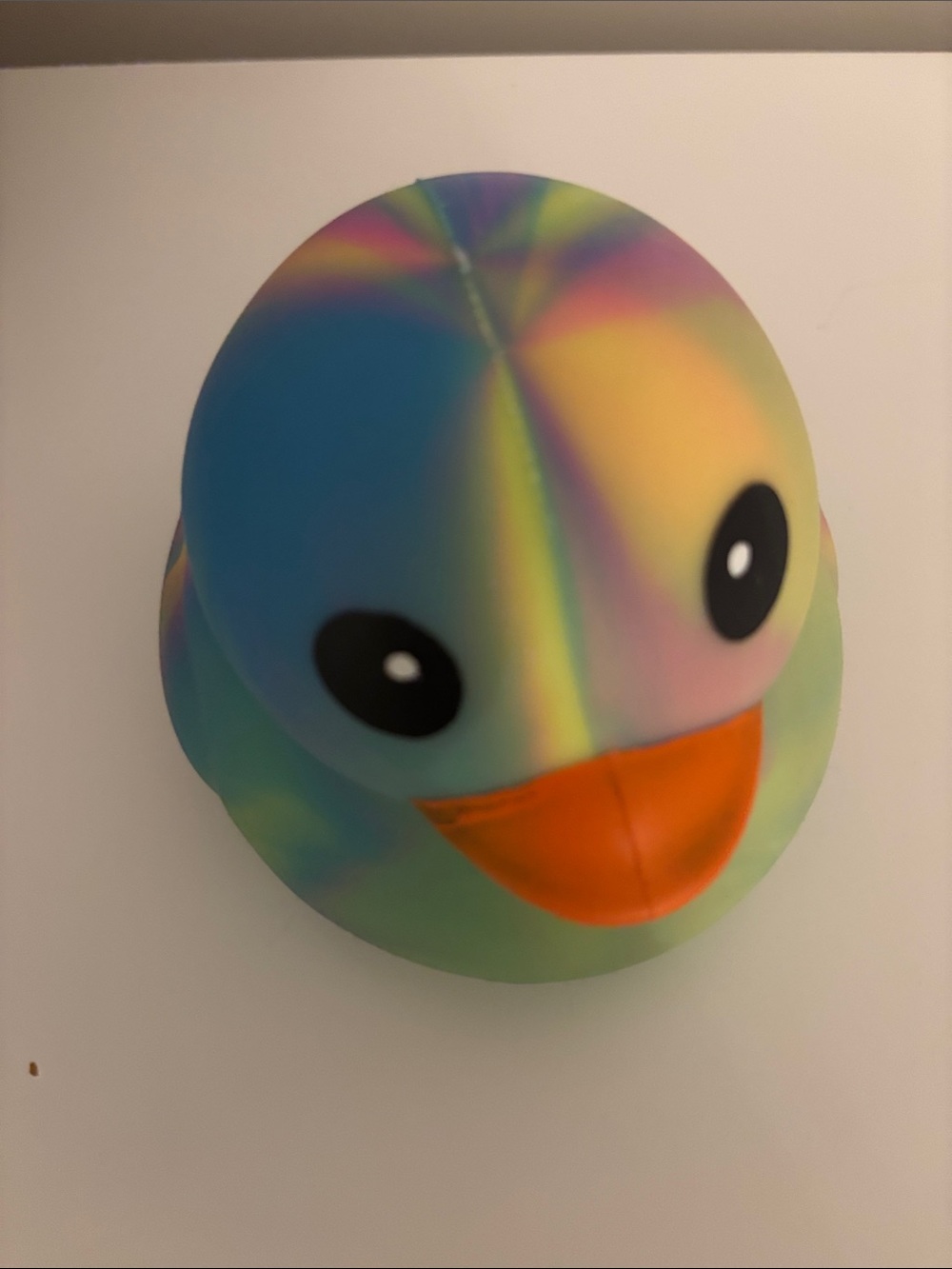 Squeezy  Purple Swirl Rubber Duck Toy with Orange Beak